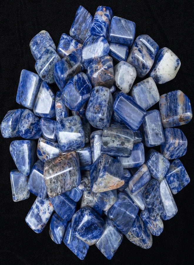 Hindcraft Sodalite Tumbled Stones - Reiki Chakra Healing - Decorative Pebbles & Vase Fillers - Tumble Stone for Jewellery, Vastu Correction - Home Office Decor -Gift Item - 13 Pieces Set - Image 1